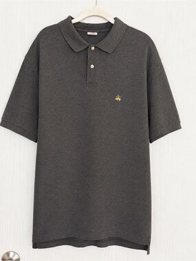 Brooks Brothers Performance Polo Shirt Men’s L Charcoal Gray 100% Cotton